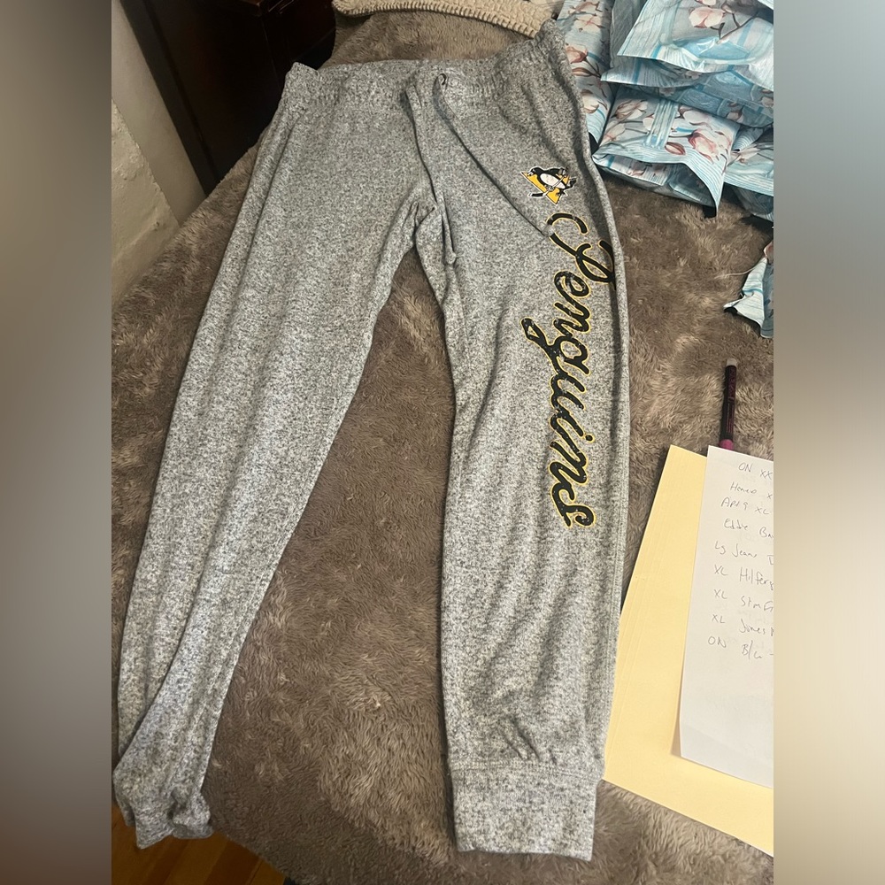 NHL Gray Pajama Pants with Gold Accents